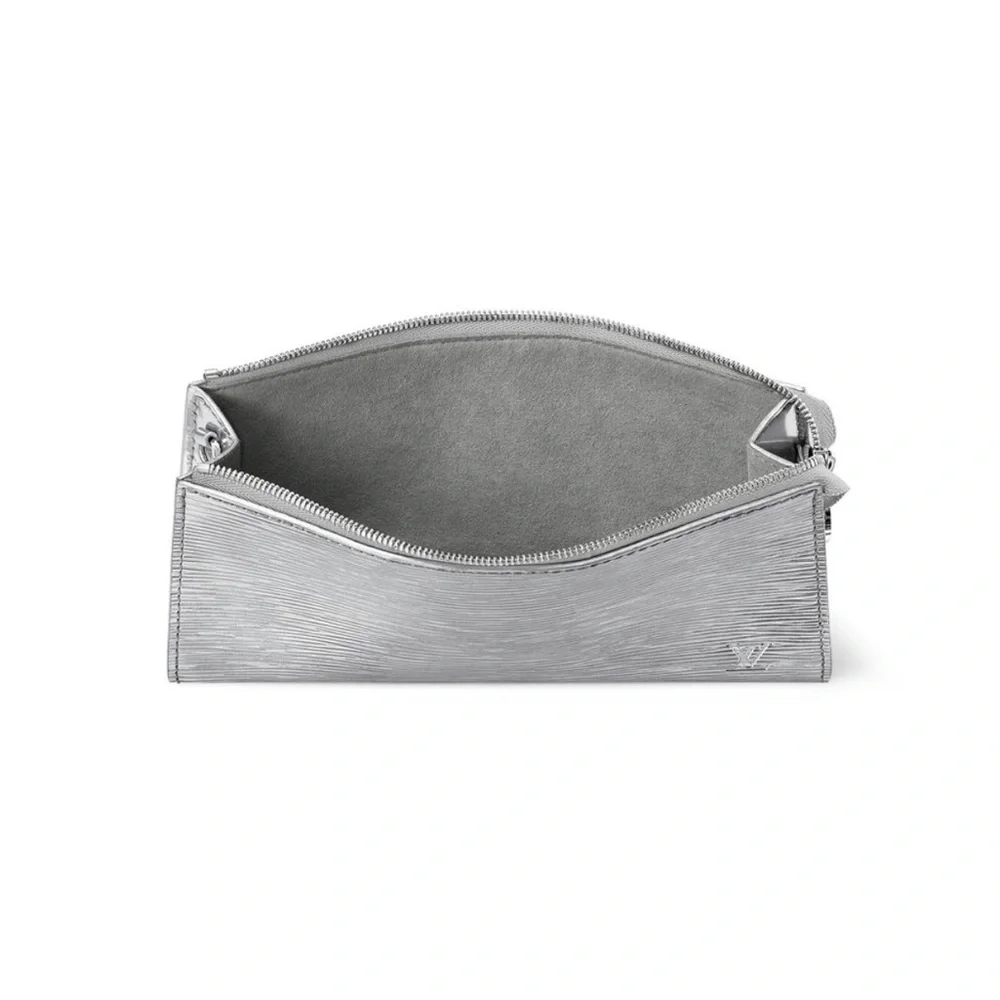 NEW Louis Vuitton Metallic Silver Epi Pochette Accessoires